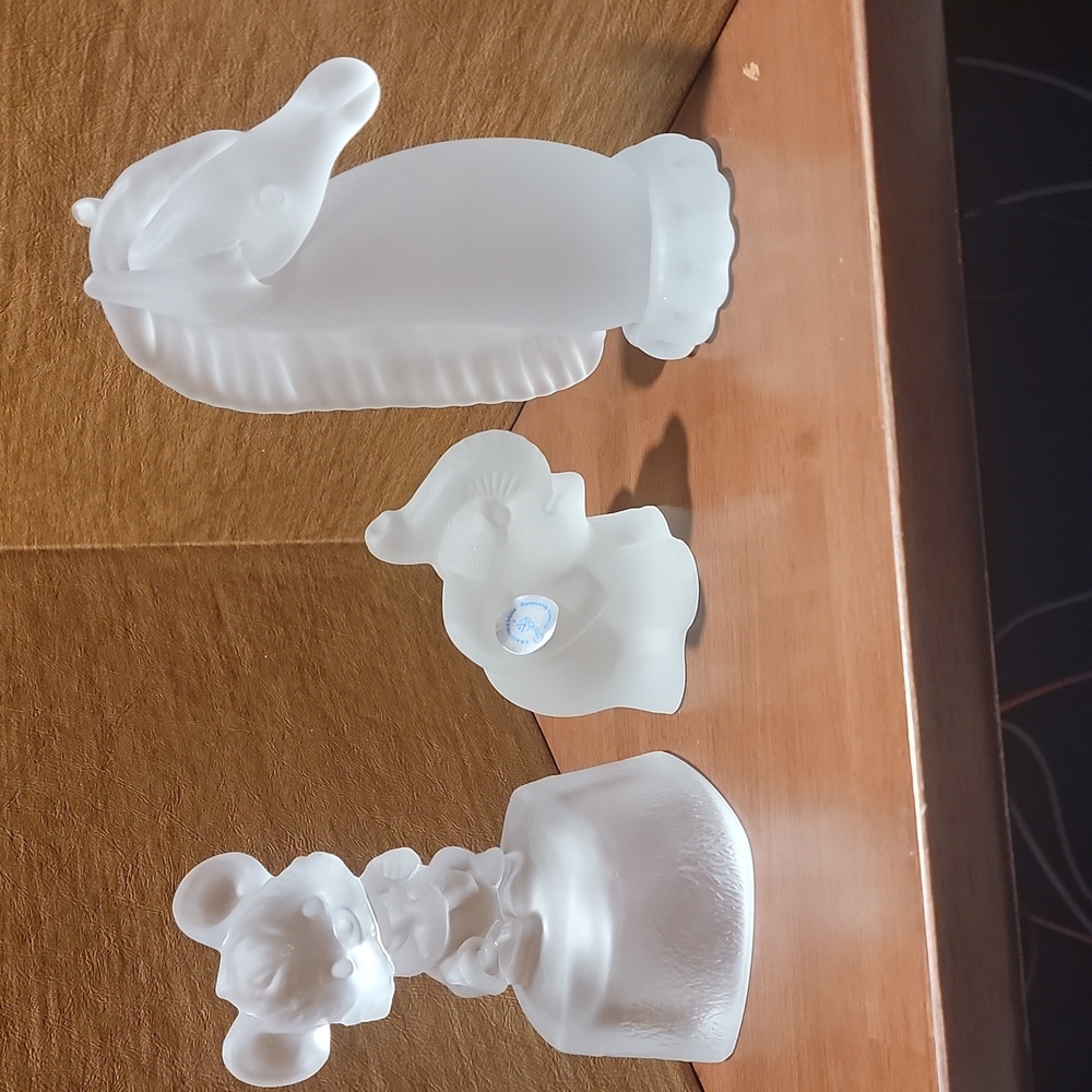 Lead crystal Goebel figurine collection, 3 pieces (Mouse, Elephant, Horse)